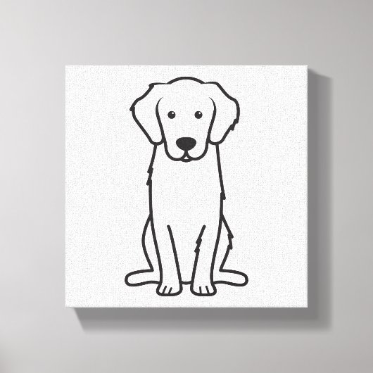 Golden Retriever Dog Cartoon Canvas Afdruk (Voorkant)