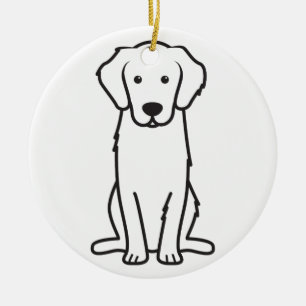 Golden Retriever Dog Cartoon Keramisch Ornament