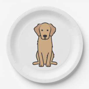 Golden Retriever Dog Cartoon Papieren Bordje