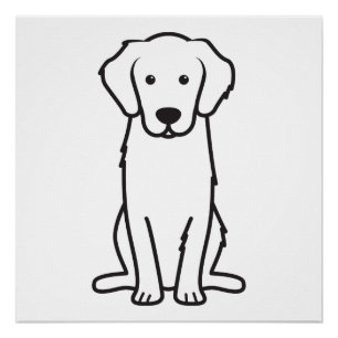 Golden Retriever Dog Cartoon Perfect Poster