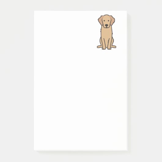 Golden Retriever Dog Cartoon Post-it® Notes (Voorkant)