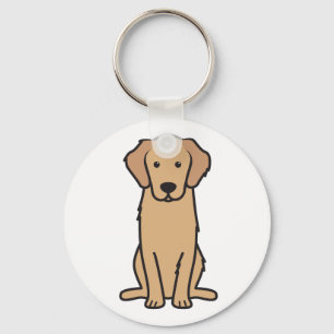 Golden Retriever Dog Cartoon Sleutelhanger