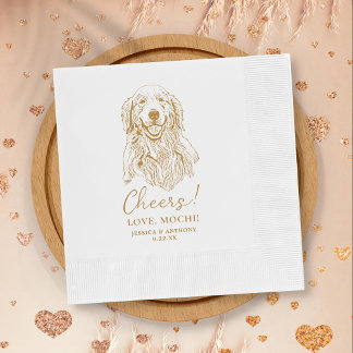 Golden Retriever Dog Cheers Aangepaste Cocktail se Servet