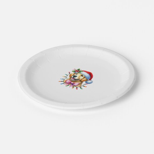 Golden Retriever Dog Coquette Bow Christmas Matchi Papieren Bordje (Gekanteld)