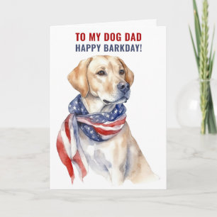 Golden Retriever Dog Dad 4th July Verjaardag Kaart