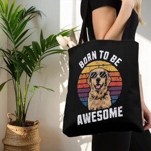 Golden Retriever Dog geboren uit Geweldige retro-z Draagtas