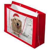 Golden Retriever Dog gelooft kerst Groot Cadeauzakje (Voorkant Gekanteld)