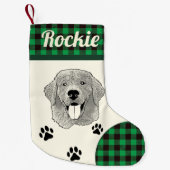 Golden Retriever Dog gepersonaliseerd Kleine Kerstsok (Voorkant)
