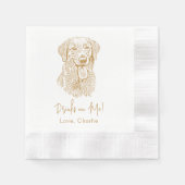 Golden Retriever Dog gepersonaliseerde Drink op mi Servet (Voorkant)