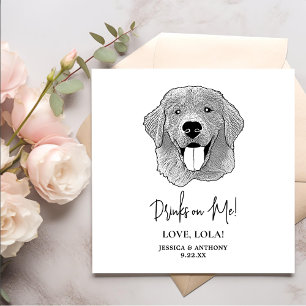 Golden Retriever Dog gepersonaliseerde Drinken op  Servet