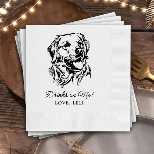 Golden Retriever Dog gepersonaliseerde Drinken op  Servet