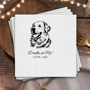 Golden Retriever Dog gepersonaliseerde Drinken op  Servet