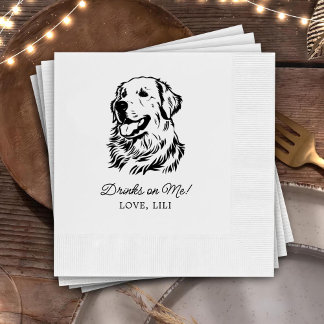 Golden Retriever Dog gepersonaliseerde Drinken op Servet
