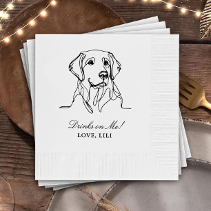 Golden Retriever Dog gepersonaliseerde Drinken op Servet