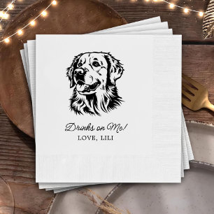 Golden Retriever Dog gepersonaliseerde Drinken op Servet