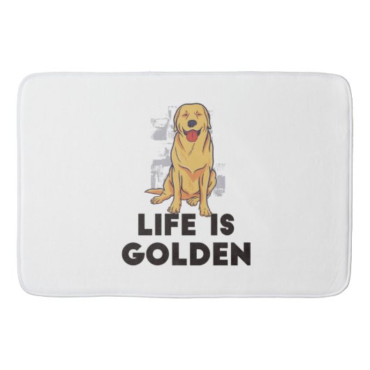 Golden Retriever Dog - Het leven is Golden Badmat (Voorkant)