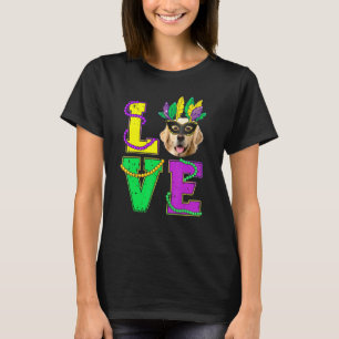 Golden Retriever Dog I Love Puppy Mardi Gras Manne T-shirt
