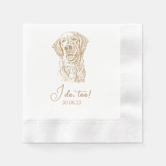 Golden Retriever Dog Ik doe te aangepaste cocktail Servet (Voorkant)