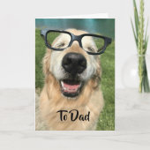 Golden Retriever Dog in Nerd Glasses Vaderdag Kaart (Voorkant)