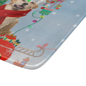 Golden Retriever Dog in sneeuw met kerstcadeaus Snijplank (Hoek)