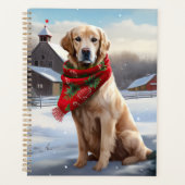 Golden Retriever Dog in Snow Christmas (Devant)