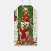 Golden Retriever Dog kerst Cadeaulabel (Achterkant)