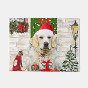 Golden Retriever Dog kerst Deurmat