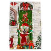 Golden Retriever Dog kerst Medium Cadeauzakje (Achterkant)