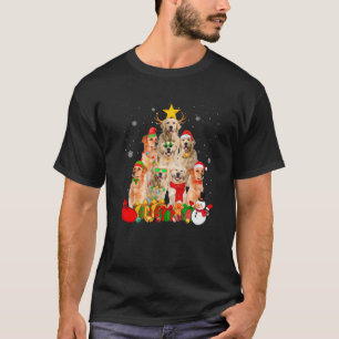 Golden Retriever Dog kerstboomverlichting Funny X T-shirt