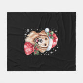 Golden Retriever Dog kerstfeest Fleece Deken (Voorkant (Horizontaal))