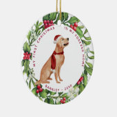 Golden Retriever Dog Kerstmis Mistletoe Holiday Keramisch Ornament (Rechts)