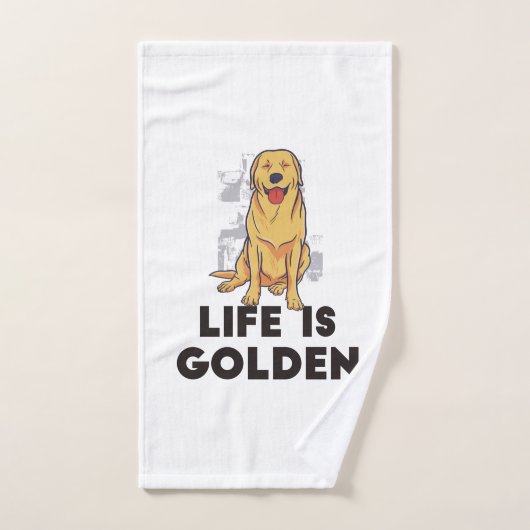 Golden Retriever Dog - La vie est dorée (Serviette à main)