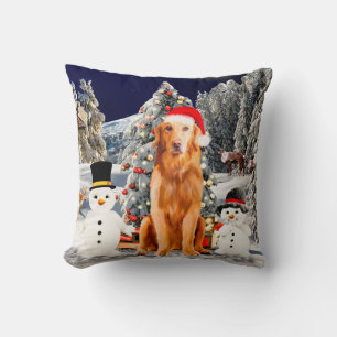 Golden Retriever Dog met Kerst Pet Kussen