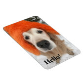 Golden Retriever Dog Met Oranje Fuzzy Pet In Snow Magneet (Rechterzijde)