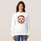 Golden Retriever Dog met Santa Claus Style-82535 Trui (Voorkant volledig)
