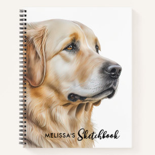 Golden Retriever Dog Modern Waterverf Notitieboek