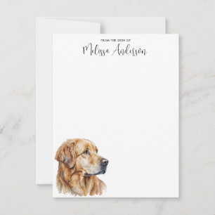 Golden Retriever Dog Modern Waterverf personaliser Notitiekaartje