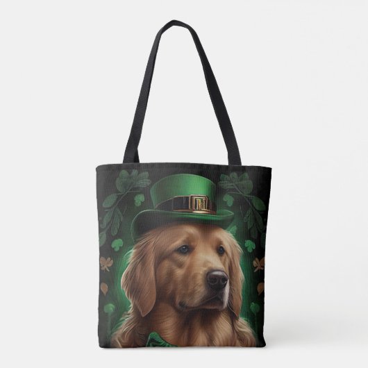 Golden Retriever Dog op St. Patrick's Day Draagtas (Achterkant)