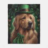 Golden Retriever Dog op St. Patrick's Day Fleece Deken (Voorkant)