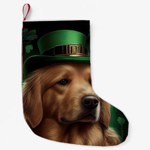Golden Retriever Dog op St. Patrick's Day Kleine Kerstsok