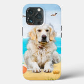 Golden Retriever Dog op strand Case-Mate iPhone Case (Achterkant)