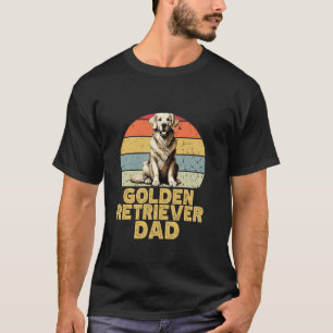 Golden Retriever Dog Papa Grappige Retro Mijn Hond T-shirt
