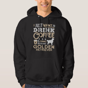 Golden Retriever Dog papa mama en Drink koffie Hoodie
