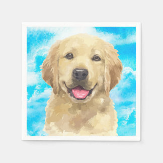 Golden Retriever Dog Pet Animal Waterverf Servet