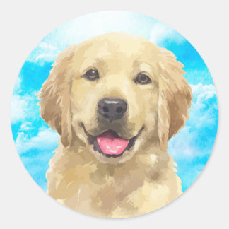 Golden Retriever Dog Pet Animal Waterverf Sticker