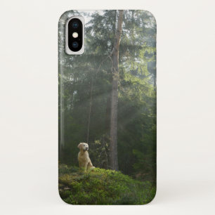 Golden Retriever Dog   Pine Woodland iPhone X Hoesje