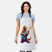 Golden Retriever dog Playing Electric Guitar Rock Schort (Gedragen)