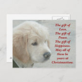 Golden Retriever Dog Puppy Kerst briefkaart (Voorkant / Achterkant)