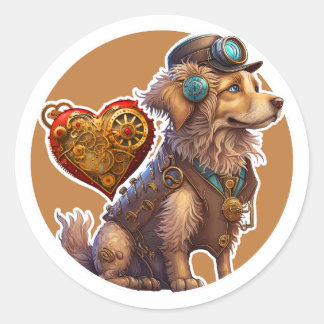 Golden Retriever Dog Ronde Sticker