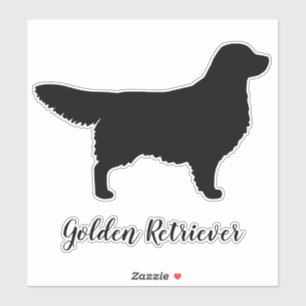 Golden Retriever Dog Silhouet Vinyl Sticker